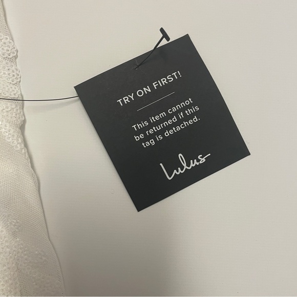 Lulus | White | Sequin | V-Neck | Backless | Mini | Dress | Size XS - Picture 11 of 15